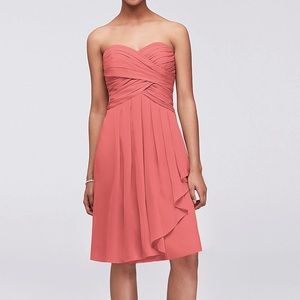 David’s Bridal Short Crinkle Chiffon Dress